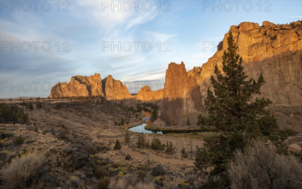 Red rock walls at sunrise