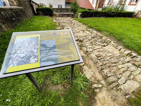 Publicly exhibited archaeological chance find and restored remains of the historic trade route Via Regia Frankfurt Leipzig