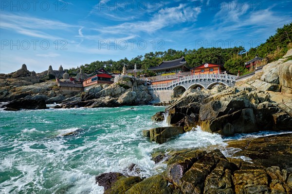 Haedong Yonggungsa Temple on sea shore. Busan