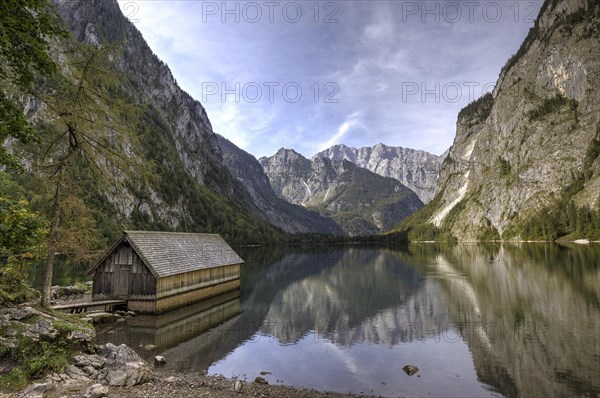 Blick auf Watzman vom Obersee nahe Koenigssee