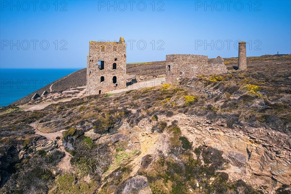 Wheal Coates Tin Mine Walk from a drone