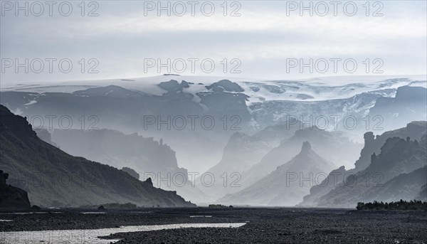 Mountain valley with river Krossa