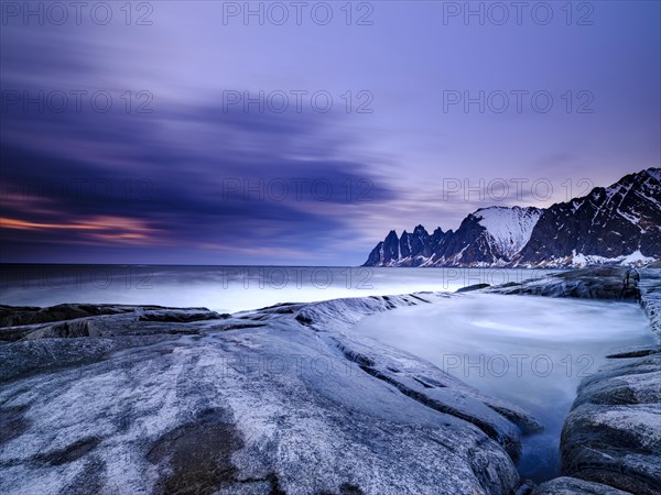 Natural pool on granite beach