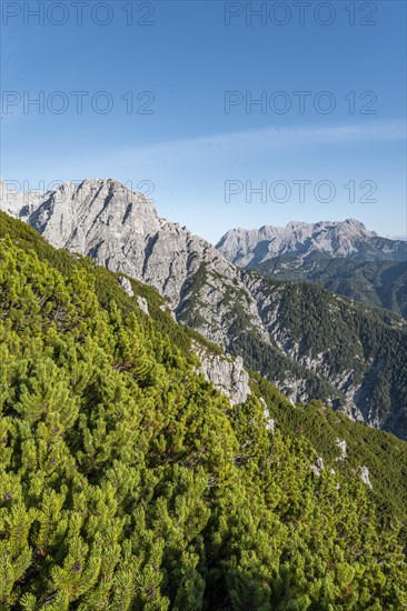 View of mountain landscape with peak Westliches Geiselhorn