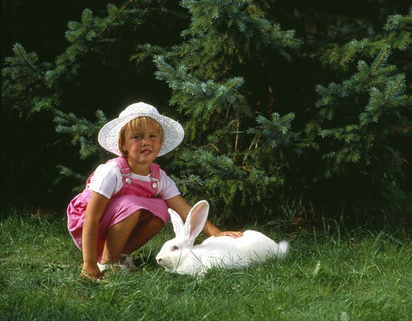 Little Girl with Easter Bunny