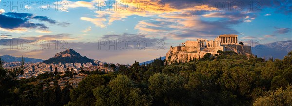 Panorama of famous greek tourist landmark