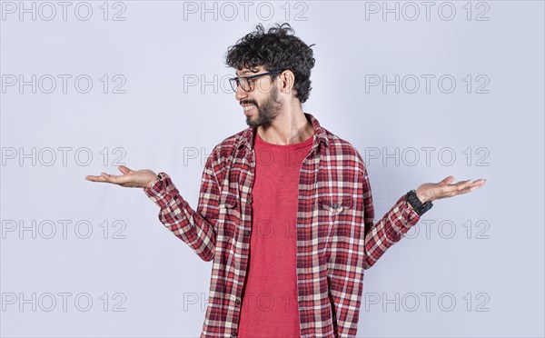 Man balancing the palms of his hands