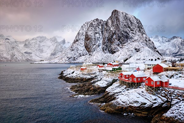 Famous tourist attraction Hamnoy fishing village on Lofoten Islands