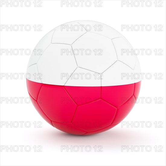 Poland soccer football ball with Polish flag isolated on white background