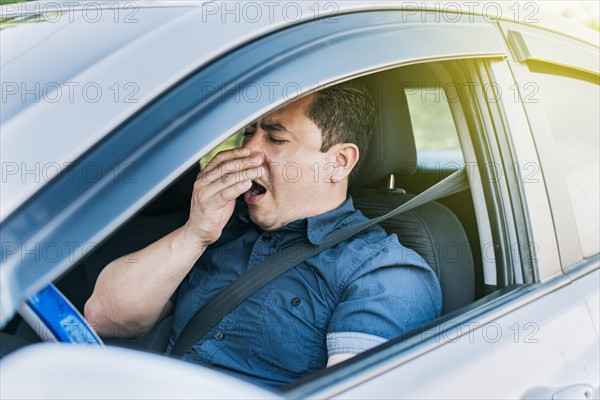 A sleepy driver at the wheel