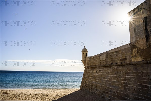 Saint James Fortress on the beach of Sesimbra