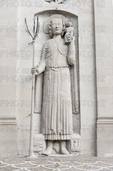 Medieval larger-than-life facade relief