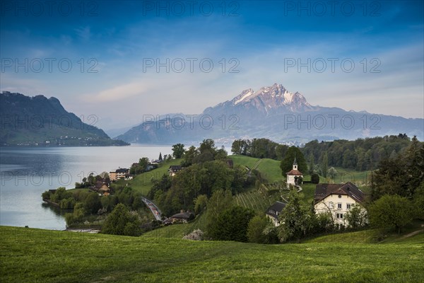 Panorama with lake and mountains