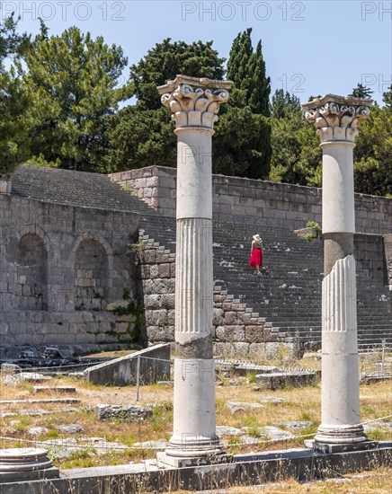 Tourist on stairs