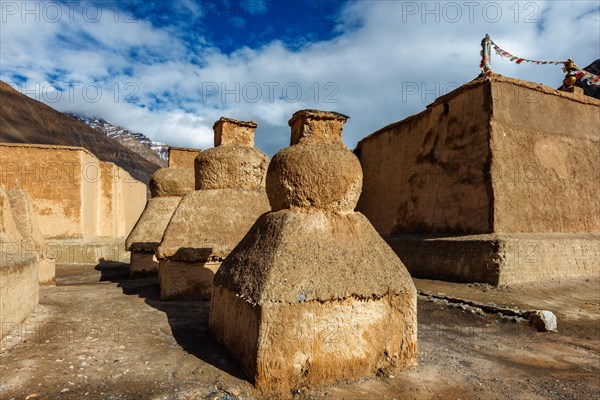 Buddhist gompas temple made of clay in Tabo village Spiti Valley