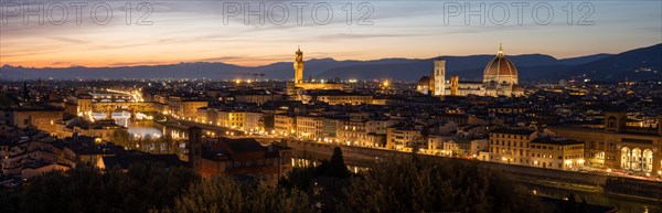 View of Florence after sunset from Piazzale Michelangelo