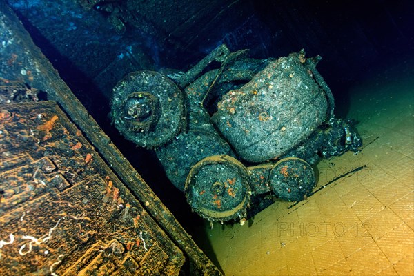 Historic 1930s Italian machine for making pasta dough in Italian wreck Umbria sunk 1940 off Port Sudan