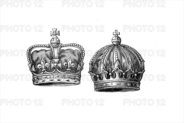 English Royal Crown and Brazilian Imperial Crown