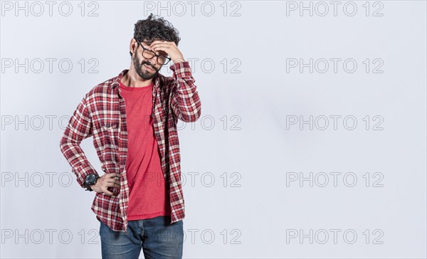 Worried man isolated