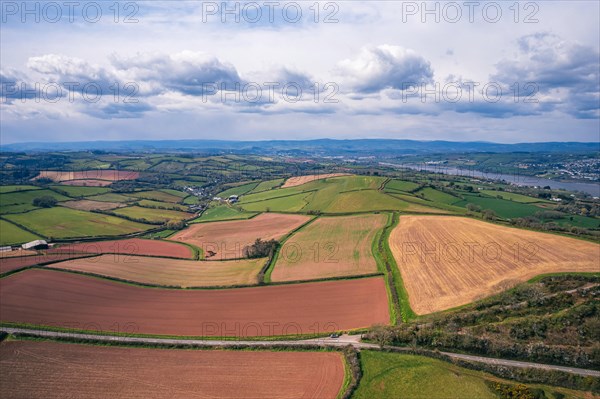 Farms and Fields over Labrador Bay from a drone