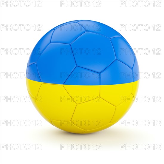 Ukraine soccer football ball with Ukrainian flag isolated on white background