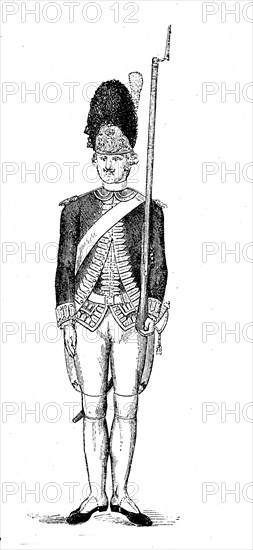 French Grenadier with bearskin cap