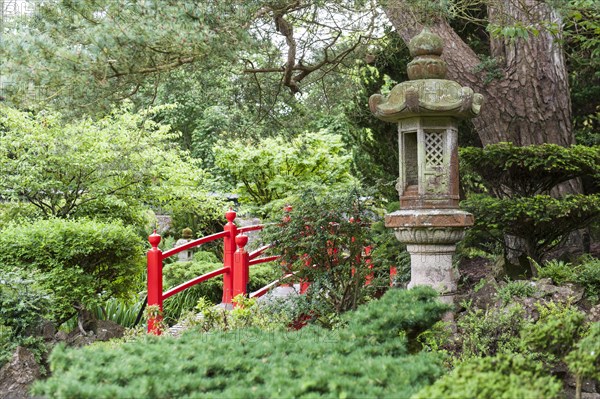 Red Bridge of Life with Lantern