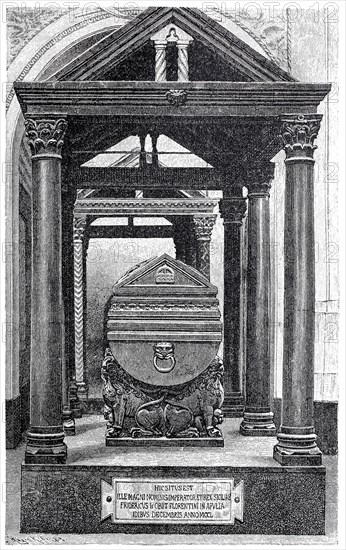 Das Grabmal von Kaiser Friedrich II. in der Kathedrale von Palermo