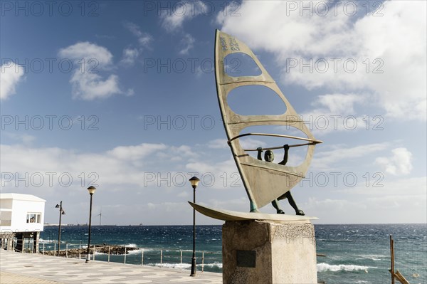 Windsurfing woman monument in Pozo Izquierdo