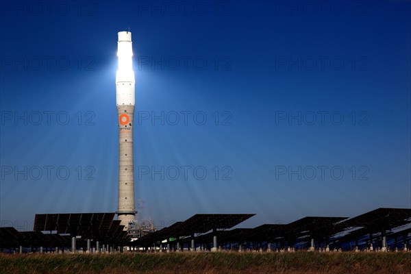 High-tech Gemasolar solar power plant in Fuentes de Andalucia near Seville