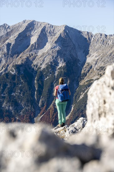 Hiker between rocks