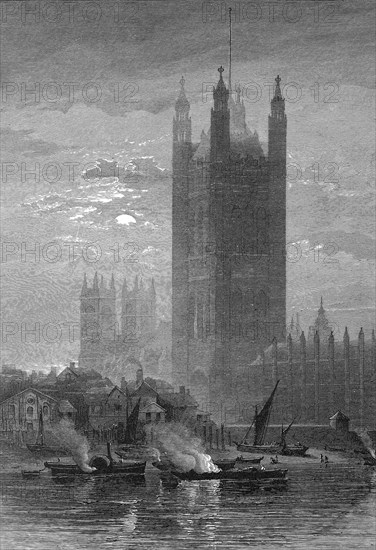 The Victoria Tower of the Palace of Westminster in London