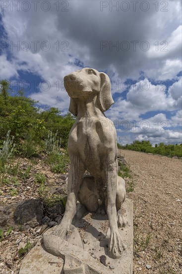 Dog sculpture in Dennenlohe Castle Park
