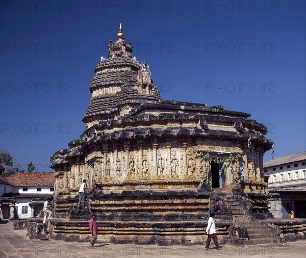 The Vidyasankara Temple in Sringeri. It has 12 Zodiac Pillars