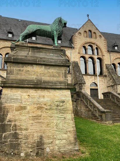 Replica of bronze statue Branschweiger Loewe of Henry the Lion