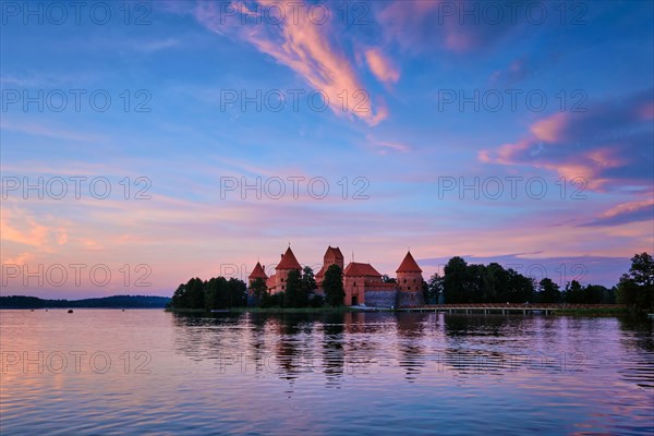 Trakai Island Castle in lake Galve