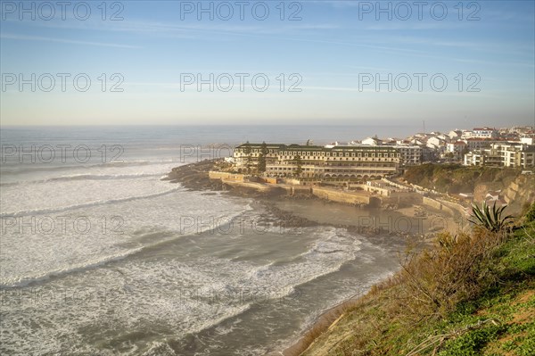 Ericeira cityscape and seascape taken from Miradouro South Beach