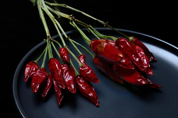 Dried chilli peppers on sweet pepper