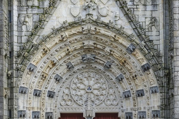 Main portal Gothic cathedral Saint-Corentin