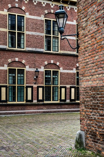 Old street lamp in the Binnenhof complex in the Hague