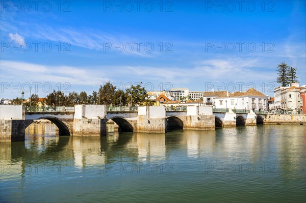 Beautiful cityscape of historic Tavira by Gilao river