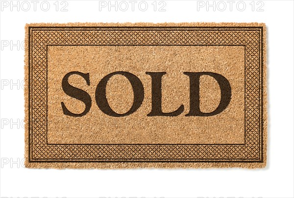 Sold welcome mat isolated on A white background