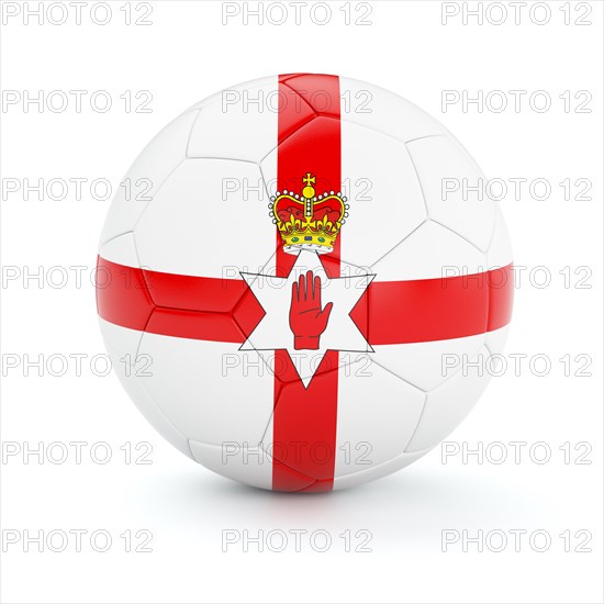 Northern Ireland soccer football ball with flag isolated on white background