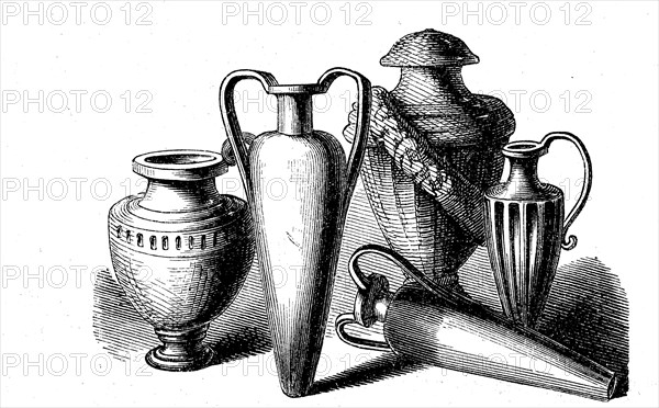 Ancient Roman urns made of alabaster