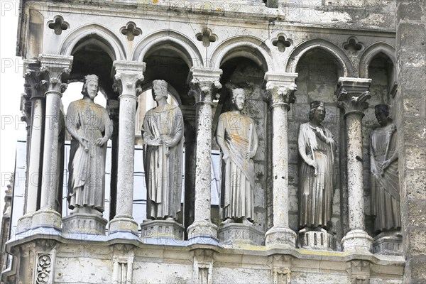 Sculptures on the south portal of Notre Dame Cathedral of Chartres