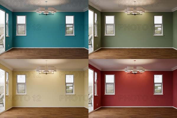 Comparison of newly remodeled room of house with wood floors