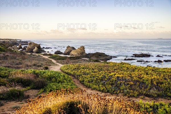 Beautiful landscape and seascape with rock formation in Samoqueira Beach