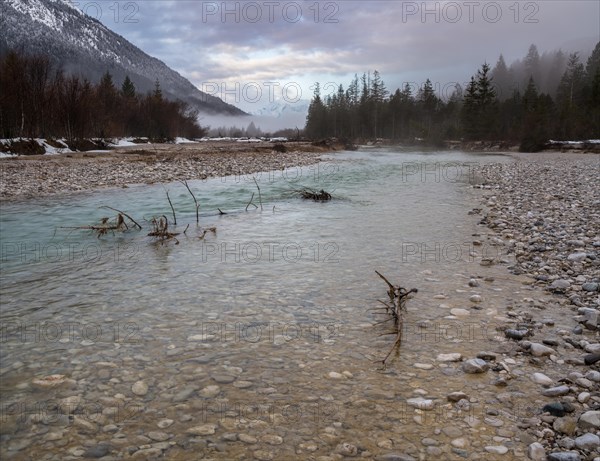 Isar at sunrise with fog