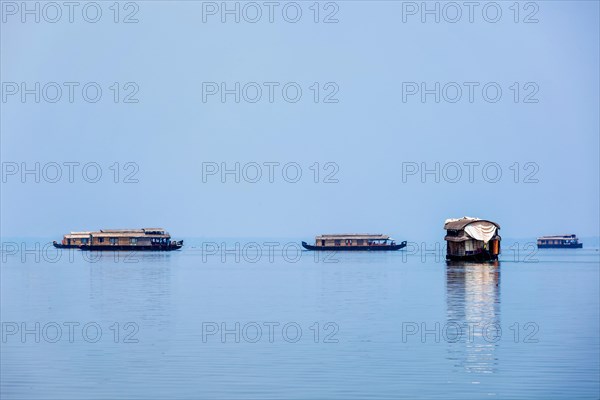 Tourist houseboats in Vembanadu Lake