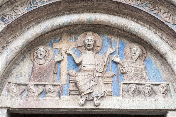 Medieval relief in the tympanum